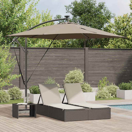 Parasoll Taupe 249 x 249 x 250 cm Polyester och aluminium