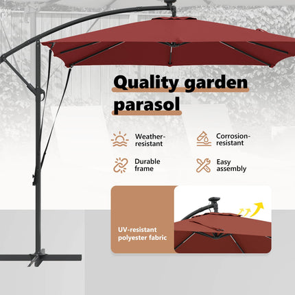 Parasoll Terracotta 249 x 249 x 250 cm Polyester och aluminium