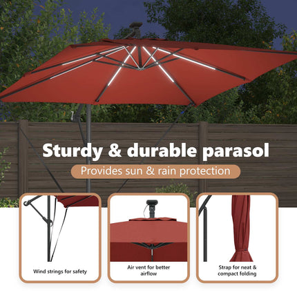 Parasoll Terracotta 249 x 249 x 250 cm Polyester och aluminium