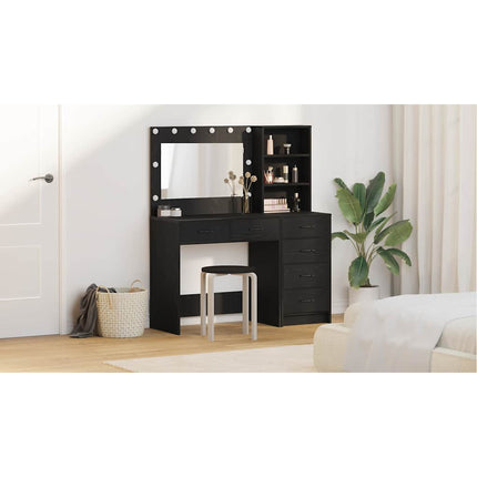 Smyckebord 2 st Svart 78.5 x 41 x 135 cm Konstruerat trä