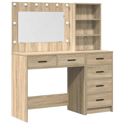 Smyckebord med låda Brun 78.5 x 41 x 135 cm Konstruerat trä