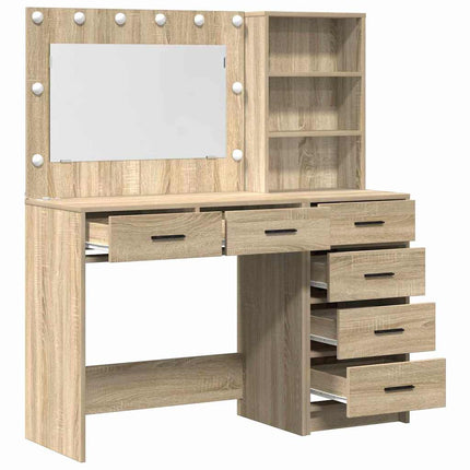 Smyckebord med låda Brun 78.5 x 41 x 135 cm Konstruerat trä