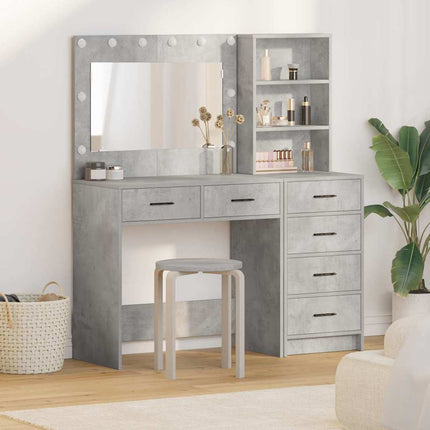 Smyckebord med låda Grå 78.5 x 41 x 135 cm Konstruerat trä