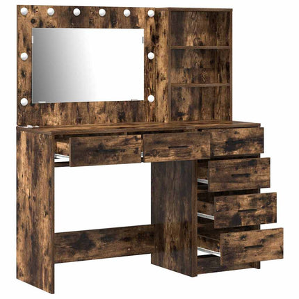 Smyckebord med låda Brun 78.5 x 41 x 135 cm Konstruerat trä