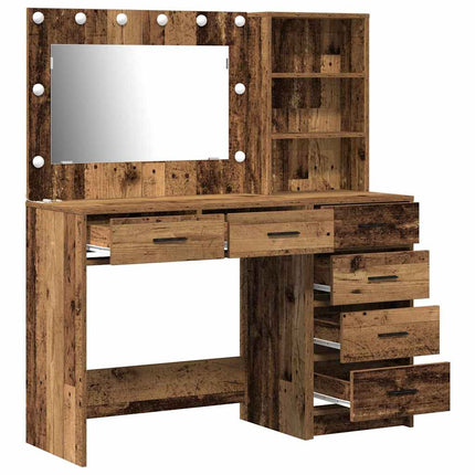 Smyckebord med låda Brun 78.5 x 41 x 135 cm Konstruerat trä