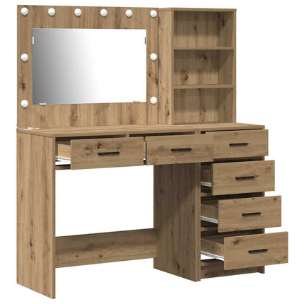 Smyckebord med låda Brun 78.5 x 41 x 135 cm Konstruerat trä