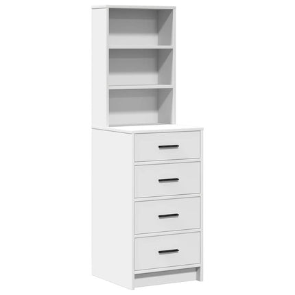 Smyckebord med låda 2 pcs Vit 50 x 41 x 135 cm Konstruerat trä