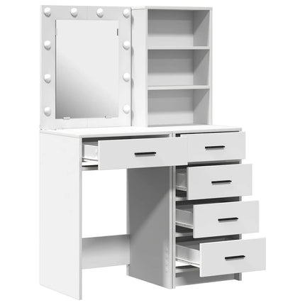 Smyckebord 2 st Vit 50 x 41 x 135 cm Konstruerat trä