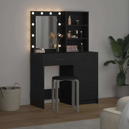 Smyckebord 2 pcs Svart 50 x 41 x 135 cm Konstruerat trä