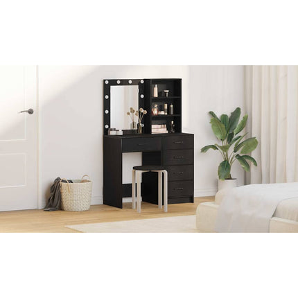 Smyckebord 2 st Svart 50 x 41 x 135 cm Konstruerat trä