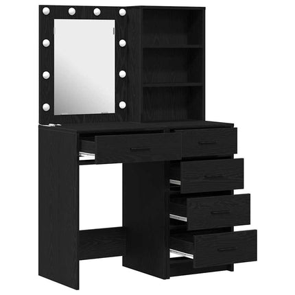 Smyckebord 2 pcs Svart 50 x 41 x 135 cm Konstruerat trä