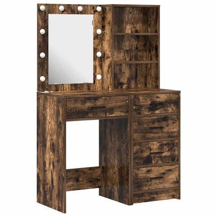 Smyckebord med låda 2 pcs Brun 50 x 41 x 135 cm Konstruerat trä
