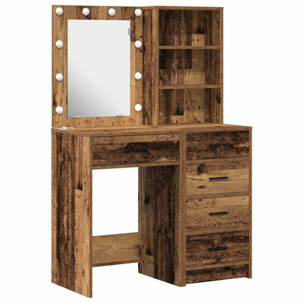 Smyckebord med låda 2 pcs Brun 50 x 41 x 135 cm Konstruerat trä