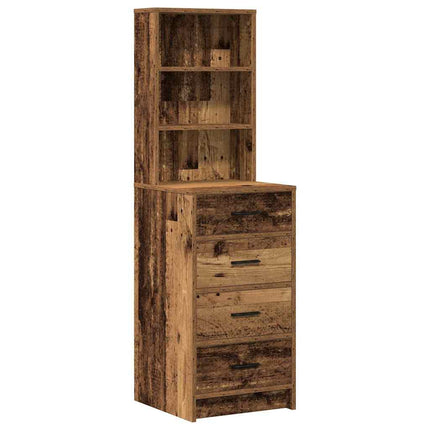 Smyckebord med låda 2 pcs Brun 50 x 41 x 135 cm Konstruerat trä