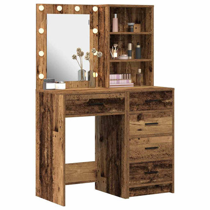 Smyckebord med låda 2 pcs Brun 50 x 41 x 135 cm Konstruerat trä