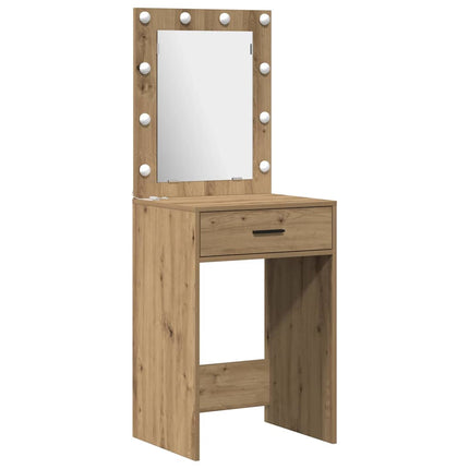 Smyckebord med låda 2 pcs Brun 50 x 41 x 135 cm Konstruerat trä