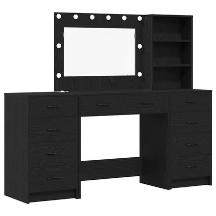 Smyckebord 3 st Svart Ek 78,5 x 41 x 135 cm Konstruerat trä