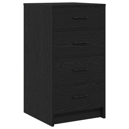 Smyckebord med spegelbelysning 3 pcs Svart Ek Konstruerat trä