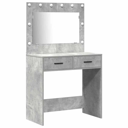Smyckebord 3 st Betonggrå 78,5 x 41 x 135 cm Konstruerat trä