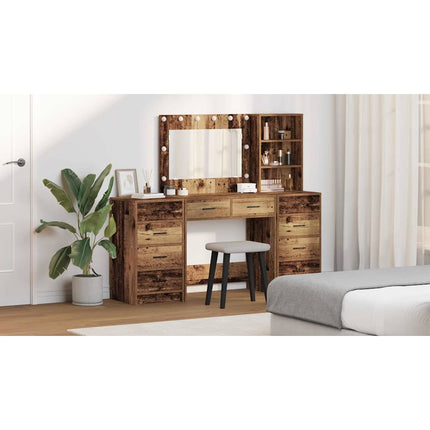 Smyckebord 3 st Gammalt trä 78,5 x 41 x 135 cm Konstruerat trä