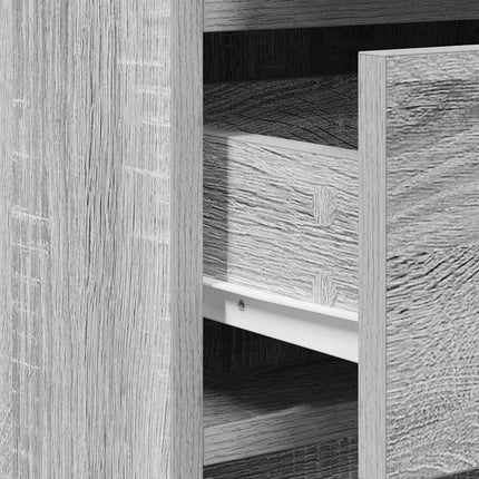 Smyckebord med spegelbelysning 2 pcs Grå Konstruerat trä