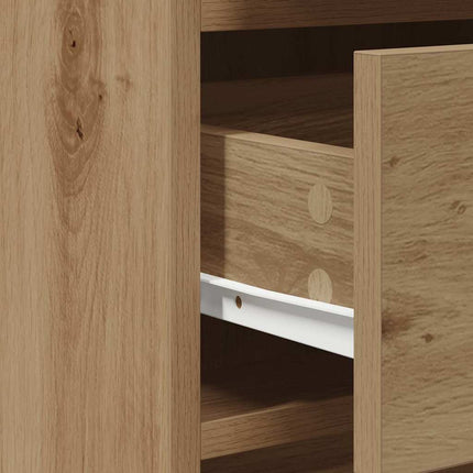 Smyckebord med spegelbelysning 2 pcs Brun Konstruerat trä