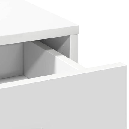 Smyckebord med låda 2 pcs Vit 50 x 41 x 135 cm Konstruerat trä