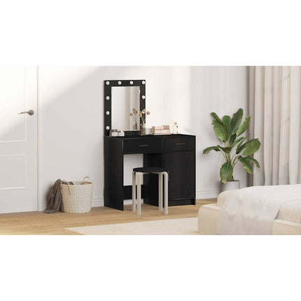 Smyckebord 2 st Svart 50 x 41 x 135 cm Konstruerat trä