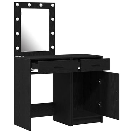 Smyckebord 2 pcs Svart 50 x 41 x 135 cm Konstruerat trä