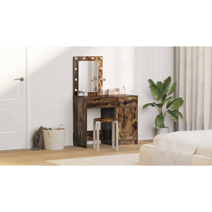 Smyckebord 2 st Brun 50 x 41 x 135 cm Konstruerat trä