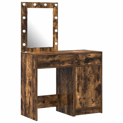Smyckebord 2 st Brun 50 x 41 x 135 cm Konstruerat trä