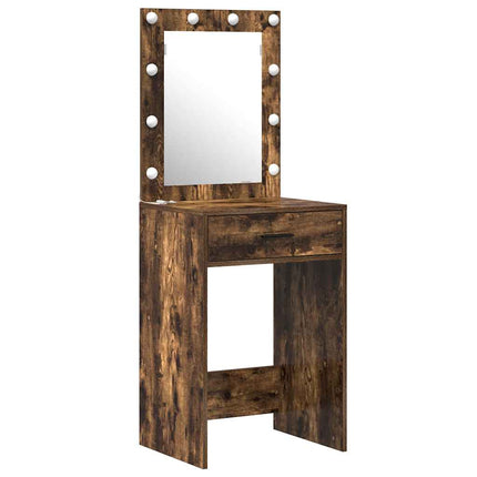 Smyckebord med låda 2 pcs Brun 50 x 41 x 135 cm Konstruerat trä