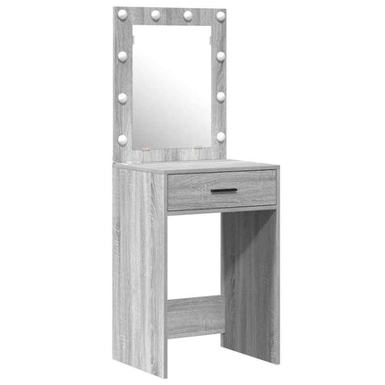 Smyckebord med låda 2 pcs Grå 50 x 41 x 135 cm Konstruerat trä