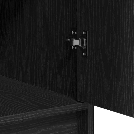 Smyckebord med spegelbelysning 3 pcs Svart Konstruerat trä
