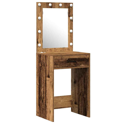 Smyckebord med låda Brun 50 x 41 x 135 cm Konstruerat trä