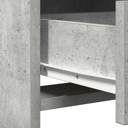Smyckebord med spegelbelysning 2 pcs Grå Konstruerat trä