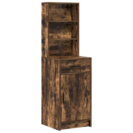 Smyckebord med spegelbelysning 2 pcs Brun Konstruerat trä