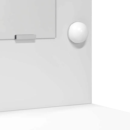 Sminkbordssats med LED med låda 2 pcs Vit Konstruerat trä