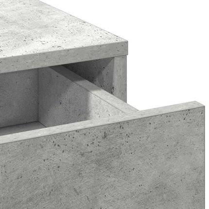 Sminkbordssats med LED med låda 2 pcs Betonggrå Konstruerat trä
