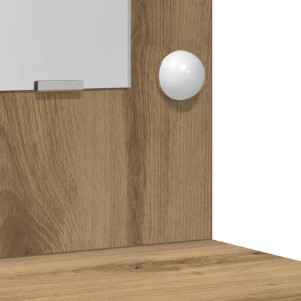 Sminkbordssats med LED 2 pcs Artisan Ek Konstruerat trä