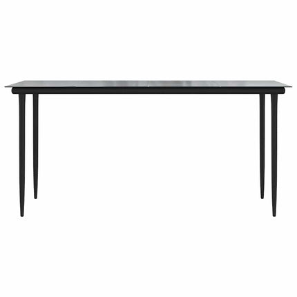 Matgrupp för trädgården 7 delar svart polyrotting glas