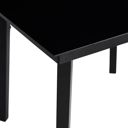 Matgrupp för trädgården 3 delar svart konstrotting och glas