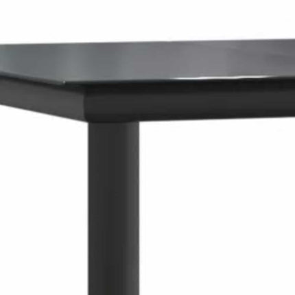 Matgrupp för trädgården 7 delar svart polyrotting glas