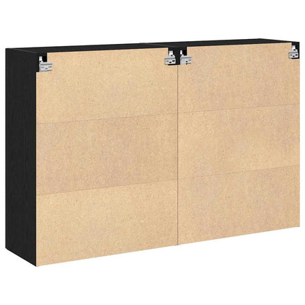 Väggskåp 2 pcs Svart Ek 69,5 x 34 x 90 cm Konstruerat trä