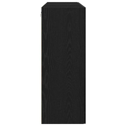 Väggskåp 2 pcs Svart Ek 69,5 x 34 x 90 cm Konstruerat trä