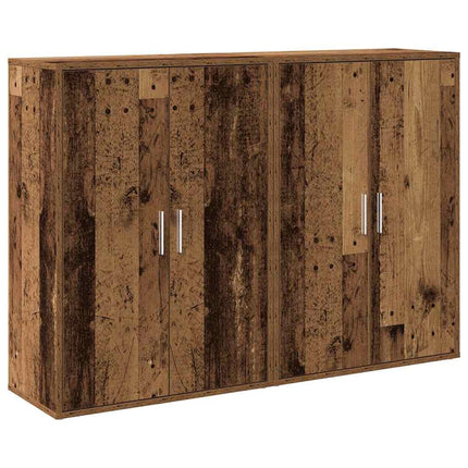 Sideboard 2 pcs Gammalt trä 60 x 31 x 84 cm Konstruerat trä