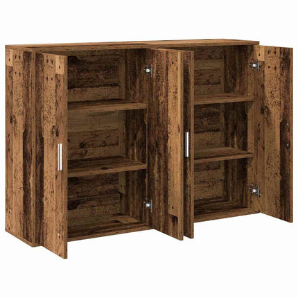 Sideboard 2 pcs Gammalt trä 60 x 31 x 84 cm Konstruerat trä