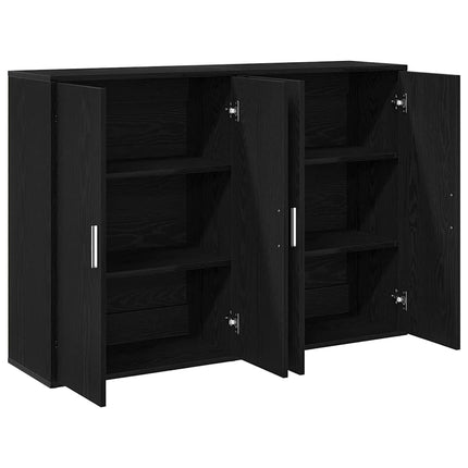 Sideboard 2 pcs Svart Ek 60 x 31 x 84 cm Konstruerat trä