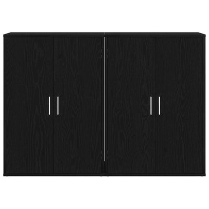 Sideboard 2 pcs Svart Ek 60 x 31 x 84 cm Konstruerat trä