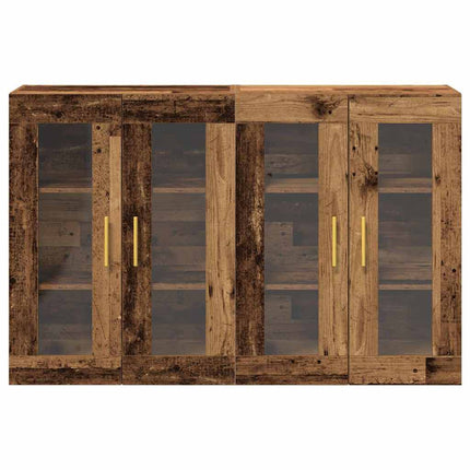 Väggskåp 2 pcs Gammalt trä 69,5 x 34 x 90 cm Konstruerat trä
